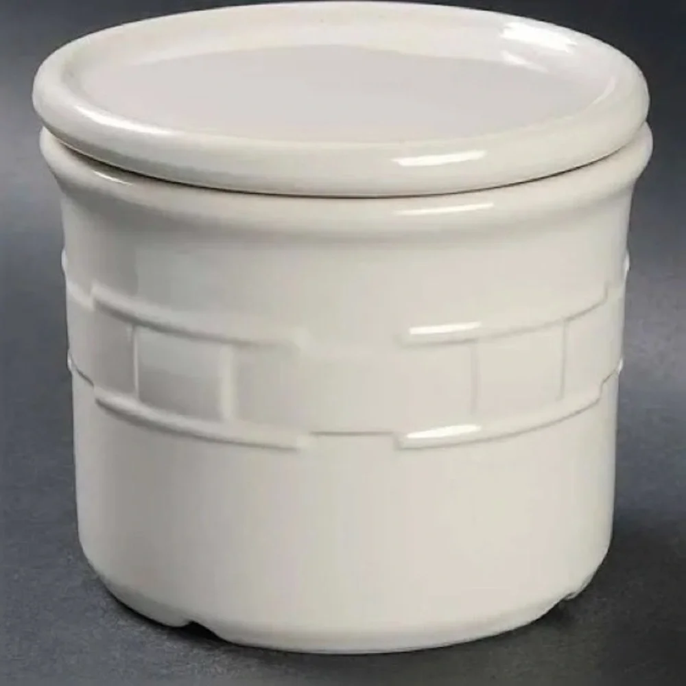Longaberger Salt Crock Pottery Woven Traditions With Lid / Coaster.